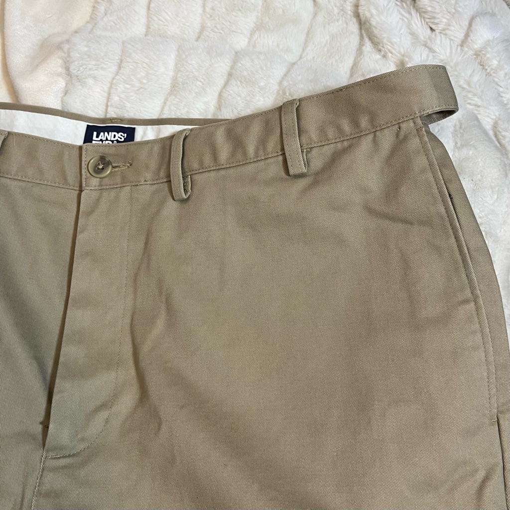 Lands End Men 44t Tan Khaki Shorts Traditional Fit Minimal Preppy Classic Spring
